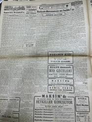 CUMHURİYET GAZETESİ -3 NİSAN 1943-HAYAT PAHALILIĞI-DÜNYA SULHÜ İÇİN-BALKANLARDA HARP OLABİLİRMİ- HALİÇ TEMİZLENİYOR-PAŞANIN KIZI TAKSİM SİNEMASI-MELEK SİNEMASINDA RİO GECELERİ-MAKSİM-KAMİL TEKİN ŞEHZADEBAŞI TURAN TİYATROSUNDA-GRİPİN