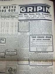 CUMHURİYET GAZETESİ -3 NİSAN 1943-HAYAT PAHALILIĞI-DÜNYA SULHÜ İÇİN-BALKANLARDA HARP OLABİLİRMİ- HALİÇ TEMİZLENİYOR-PAŞANIN KIZI TAKSİM SİNEMASI-MELEK SİNEMASINDA RİO GECELERİ-MAKSİM-KAMİL TEKİN ŞEHZADEBAŞI TURAN TİYATROSUNDA-GRİPİN