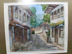 ESKİ EVLER SOKAĞI SANATÇI İMZALI SULU BOYA TABLO