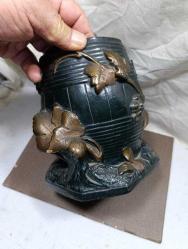 P40----BRONZ RENGİ SERAMİK RUS KUTU---MİNİ ATMALARI VAR