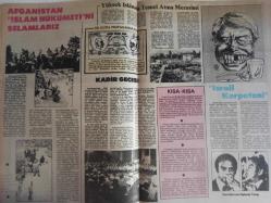 Sebil Haftalık Siyasi, Edebi, Tarihi, İlmi Gazetesi - 24 Ağustos 1979 - Sayı:190 - İslam Alemine Bayram Hediyesi - Yaşasın Afganistan İslam Cumhuriyeti - Okuyucu Kürsüsü - Kadir Mısıroğlu - Zoraki Bayram - İslam Alimlerine Faiz Hakkında Bir Kaç Sual - Yeniden Uyanırken - Sadık Albayrak - Göller Bölgesinde Bir Ada - Cemil Meriç - İnsan ve İslam - Kur'an'sız Dünya Zifiri Karanlık Bir Zindandır - Hakka İşaret - Talha Emiroğlu - Kadir Gecesi - Yüksek İslam'da Temel Atma Merasimi - Hırs ve Kanaat - Sadık Özarslan - Kim Karlı Çıkar - Nuh Tufanı - Altıkulaç'tan Biz de Tekzib Bekliyoruz - İslamiyet ve Kadın - Bayram Günü Oruç - Esma-ül Hüsna - Hadislerin Işığında Günümüz - İrşad Müessesesi ve Mürşid - Nuh Tufanı fotoğraf ve haberi - Tam Takım Gazete