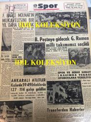 GÜNLÜK SPOR GAZETESİ - 14 TEMMUZ 1958 - FENERBAHÇE, MOLNAR'IN MUKAVELESİNİ BİR YIL DAHA UZATACAK - NECDET APAK SİGORTACILIK - SPOR VE SERGİ SARAYI - SZEKELLY - ŞİNASİ ATAMAN - ASYA OLİMPİYATLARI - RAHMETLİ HAYDAR KUPASI - BEŞİKTAŞLI BASKETÇ VECDİ - FAY TEMİZLEYİCİ REKLAMI, NECİP AKAR - OPON REKLAMI - KRİSTAL DROPS - KEMAL RIFAT