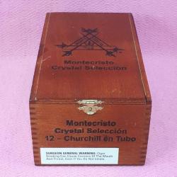Antika - MONTECRISTO CRYSTAL SELECCION 12 - CHURCHILL EN TUBO EL YAPIMI AHŞAP PURO KUTUSU - kitantik - kitaLog