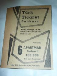 TÜRK TİCARET BANKASI REKLAMLARI 1960-66 YILLARI ARASI 11 ADET
