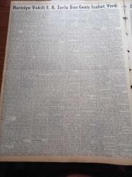 Zafer Gazetesi - 26 Şubat 1958 - Eşsiz Ses Sanatkarı Sabite Tur Gülerman Konak Pavyonda - Dış Politikada Muhalefetin Fikirsizliği - Dahiliye Vekili Namık Gedik'in izahları Cumhuriyet Halk Partisini Şaşkına Çevirdi - Hariciye Vekili Fatin Rüştü Zorlu - Dış Politikamızda 1950'den Evveli ve Sonrası - Başvekil Adnan Menderes Alacağımız Tedbirler Kaçakçılığı Önleyecektir Dedi - Ankara Valisi ve Belediye Reisi Kemal Aygün'e Ayaş Fahri Hemşehriliği Tevcih Olundu - Gölcük Harp Tersanesinde İnşa Edilen 1 Su Gemisi İle 2 Takip Motoru Denize İndirildi - Milli Müdafaa Vekili Etem Menderes - Vitormon - Küçük İlanlar - Pe Re Ja Limon Kolonyası - Ziraat Bankası - Küçük İlanlar - 19 Şubat 1958 Yardımsevenler Haftası - Yenimahalle Alemdar Sinemasında Şöhretin Sonu Filmi - 14 Milyonluk Oto Parçası Tevzi Edilecek - Artvin Mebusu Yaşar Gümüşel'in Tavzihi