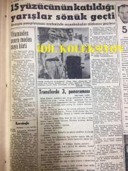 GÜNLÜK SPOR GAZETESİ - 5 TEMMUZ 1958 - KAVRAKOĞLU'NUN LİDERLİĞİ ALTINDAKİ TARAFSIZ GRUP HAKİM DURUMA GEÇİYOR - SOFRA GÜREŞLERİ, HAKEMLER VE KAÇAM ŞAMPİYONLUK - HÜSEYİN KARADAYI - 1500 METREDE TÜRKİYE REKORU - AHMET CANLI - CAVLI ÇULFAZ - CAHİT ÖNEL - YILMAZ HANEDAN - ÇALENÇ TURNUVASI - VİTAMİNDEN SONRA MADEN SUYU KÜRÜ - NAZİF OTURGAN - AT YARIŞLARI PROGRAMI - NECATİ AKDEMİR