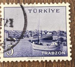 Mektup Zarfından Kesilmiş  / Postadan Geçmiş Pul Filateli - Damgalı - TRABZON, 5 PARA - Türkiye Cumhuriyeti