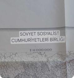 Sovyet Sosyalist Cumhuriyeti 1:8 000 000 Fiziki Harita,1981