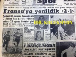 GÜNLÜK SPOR GAZETESİ - 21 MART 1958 - FRANSA'YA 2-1 YENİLDİKK - FENERBAHÇE GÖTEBURG MAÇI - MEMDUH EREN - KARAGÜMRÜK, GALATASARAY FENERBAHÇE 30'MART'TA ANKARADA KARŞILAŞACAKLAR - ROMEN KROS TAKIMI - RON DELANEY - İŞ BANKASI REKLAMI - ŞAMPİYON DEBRUYNE - 1958 AT YARIŞLARI BÜLTENİ - FAY TEMİZLEYİCİ REKLAMI, NECİP AKAR