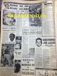 GÜNLÜK SPOR GAZETESİ - 23 MART 1958 - GALATASARAY, FENERBAHÇE MAÇI - FENERBAHÇE, GÖTEBURG'U 5-3 YENDİ - SZEKELLY - MEHMET LUMA - KARA BOMBA JOE LOUIS - BASILIO - BELÇİKALI VAN LOOY MİLANO - SAN REMO - BEYKOZ VE KADİRŞİNASLIĞI - FAY TEMİZLEYİCİ REKLAMI, NECİP AKAR - FERİKÖY YEŞİLDİREK MAÇI - KARAGÜMRÜK - AMATÖR KÜMELER - 1958 İZMİR AT YARIŞLARI BÜLTENİ