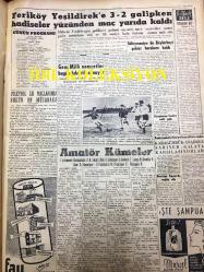 GÜNLÜK SPOR GAZETESİ - 23 MART 1958 - GALATASARAY, FENERBAHÇE MAÇI - FENERBAHÇE, GÖTEBURG'U 5-3 YENDİ - SZEKELLY - MEHMET LUMA - KARA BOMBA JOE LOUIS - BASILIO - BELÇİKALI VAN LOOY MİLANO - SAN REMO - BEYKOZ VE KADİRŞİNASLIĞI - FAY TEMİZLEYİCİ REKLAMI, NECİP AKAR - FERİKÖY YEŞİLDİREK MAÇI - KARAGÜMRÜK - AMATÖR KÜMELER - 1958 İZMİR AT YARIŞLARI BÜLTENİ