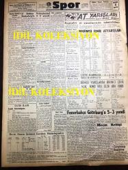 GÜNLÜK SPOR GAZETESİ - 23 MART 1958 - GALATASARAY, FENERBAHÇE MAÇI - FENERBAHÇE, GÖTEBURG'U 5-3 YENDİ - SZEKELLY - MEHMET LUMA - KARA BOMBA JOE LOUIS - BASILIO - BELÇİKALI VAN LOOY MİLANO - SAN REMO - BEYKOZ VE KADİRŞİNASLIĞI - FAY TEMİZLEYİCİ REKLAMI, NECİP AKAR - FERİKÖY YEŞİLDİREK MAÇI - KARAGÜMRÜK - AMATÖR KÜMELER - 1958 İZMİR AT YARIŞLARI BÜLTENİ