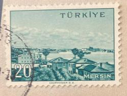 Mektup Zarfından Kesilmiş  / Postadan Geçmiş Pul Filateli - Damgalı - MERSİN, 20 PARA - Türkiye Cumhuriyeti