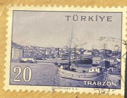 Mektup Zarfından Kesilmiş  / Postadan Geçmiş Pul Filateli - Damgalı - TRABZON , 20 KURUŞ - Türkiye Cumhuriyeti