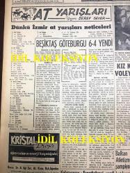 GÜNLÜK SPOR GAZETESİ - 24 MART 1958 - BASKETBOLDA GALATASARAY FENERBAHÇE'Yİ 65 - 61 YENDİ - BEŞİKTAŞ, GÖTEBURG'U 6-4 YENDİ - ANKARA'DA İKİNCİ BALKAN KROSUNU YUGOSLAV MİHALİÇ KAZANDI - İSMET ATLI DAVASINDAN VAZGEÇTİ - ZAKOPANE'DE YAPILAN KAYAK MÜSABAKASINDA DUVİLLARDA SLALOM ŞAMPİYON OLDU - 1958 İTALYA LİGLERİNDE JUVENTUS FAVORİ JOHN CHARLES GOL KRALI - KARA BOMBA JOE LOUIS - MARLENE MATTHEWS - KARAGÜMRÜK 4 - 0 ANADOLU - AMATÖR KÜMELER - KRİSTAL DROPS - AT YARIŞISI SONUÇLARI - BALKAN ATLETİZM ŞAMPİYONASINA KATILMIYORUZ