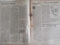 Yeni Adam Siyasi, Edebi ve Tarih Dergisi - 30 Ocak 1936 - Sayı:109 - Ağaç ve Kültür Yazısını Okuyunuz - İsmail Hakkı Baltacıoğlu - Kısa Tetkik ve Tenkitler - Cevap Vermemek - Asma Köprü - Bu da Bir Tip - Vicdan Hürriyeti ve Laiklik - Kral V'inci George - İnsan Bir Cismi Hendesi Değildir - Coğrafya Öğretmenin Prensipleri - İsmail Hakkı Baltacıoğlu - İnsan, Bu Meçhul - Suphi Nuri İleri - Siyasa Acunu - Cami - Rus Konsoloshanesinde - Bahçe ve Kültür - Kimya Nedir? - Saip Ragıp - Moleküller Nasıl Yapılmıştırlar - Cisimlerin Kimyası Su ve Hava - Biyoloji ve Marksizm - Marel Prenaut - Satılık Tiyatro Piyesleri - Vicdan Hürriyeti ve Laiklik - Namık Kemal İçin - Vahdet Gültekin - İnsan Bu Meçhul - Kiralar Düşüyor - Şeytan'ın Söylevi - Anatole France - Servet Yesarioğlu - Gripin İlaç Reklamı fotoğraf ve haberi - Tam Takım Dergi