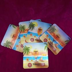 5 ADET 3D HALOGRAM RESİMLİ PLASTİK TUBORG BİRA BARDAK ALTLIKLARI