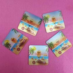 5 ADET 3D HALOGRAM RESİMLİ PLASTİK TUBORG BİRA BARDAK ALTLIKLARI