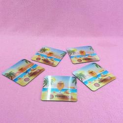 5 ADET 3D HALOGRAM RESİMLİ PLASTİK TUBORG BİRA BARDAK ALTLIKLARI