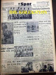 GÜNLÜK SPOR GAZETESİ - 5 EKİM 1957 - GALATASARAY, BEYKOZ MAÇI - BEŞİKTAŞ 0 - 1 SPARTAK - SZEKELLY - TÜRKİYE, GREKO-ROMEN ŞAMPİYONASI - ÖLÜMDEN BETER, FREDERIK DARD - OPON REKLAMI - GALATASARAY, BEYKOZ MAÇI - ŞEKERBANK - MİMİ İLE MEMO - FENERBAHÇE - GALATASARAY MAÇI HALA SALLANTIDA - AYKAÇ MİLLİ TAKIMI - İEREF GÖRKEY NEDEN İSTİFA ETTİ - CAROL DAY