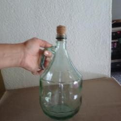 İtalyan ,Damgalı Cam Şişe ,Tescilli Kulplu Tasarim,Vetreia Empoli marka, 2 lt