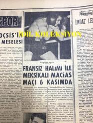 GÜNLÜK SPOR GAZETESİ - 30 EKİM 1957 - FENERBAHÇE 2 - 1 KASIMPAŞA - BEŞİKTAŞ, EMNİYET MAÇI - DICKE - ORDU TAKIMI - PUŞKAŞ VE KOÇŞİS, CAROL DAY - FREDERIK DARD - CAN BARTU, FENERBAHÇE - İSPANYA MİLLİ TAKIMI - TURGUT DİNSEL - CUMHURİYET KUPASI YELKEN YARIŞLARI - OPON REKLAMI - AMATÖR KÜMELER - MARIO GABAY SPOR MÜESSESESİ - AMATÖR KÜMELER