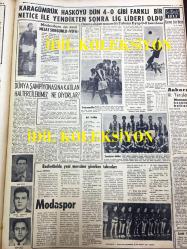 GÜNLÜK SPOR GAZETESİ - 31 EKİM 1957 - EMNİYET TAKIMINI HEZİMETE UĞRATAN BEŞİKTAŞ DEVREYİ 6 GOLLE KAPADI - MUVAKKAR EKREM TALU - DICKE DÜN RECEP ÖZCAN'I BEĞENDİ - ORDU BASKETBOL TAKIMIMIZ DÜNYA ŞAMPİYONASINDA - BEŞİKTAŞ'IN GENÇ TAKIMI İSTANBUL ŞAMPİYONU OLDU - İTALYAN D'AGATA TEKRAR ŞAMPİYON - CAROL DAY - MODASPOR - SADIK PEKÜNLÜ - NURİ AKIN - ANKARA AT YARIŞLARI - KARAGÜMRÜK 4 - 0 HASKÖY - OPON REKLAMI - GALATASARAY, DARÜŞŞAFAKA