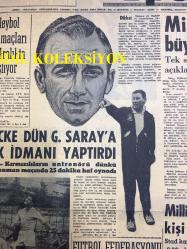 GÜNLÜK SPOR GAZETESİ - 5 KASIM 1957 - DICKE DÜN GALATASARAY'A İLK İDMANI YAPTIRDI - CİHANOĞLU - FUTBOL FEDERASYONU REİSLİĞİ - VOLEYBOL LİG MAÇLARI - NEVŞEHİR LİGİNDE LALESPOR NAMAĞLUP - 1957 ATLETİZM ŞAMPİYONLARI - KIŞ MEVSİMİ ATLETİZM - BÜLENT GÜRBÜZ - İZMİR LİGLERİ - BAKETBOL MİLLİ TAKIMI ROMANYA'DA - KREMLİ PURO TUVALET SABUNU REKLAMI - YAPI VE KREDİ BANKASI - OPON REKLAMI