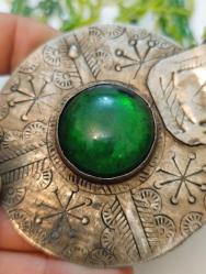 K59-----------TÜRKMEN İŞİ EL YAPIMI GÜMÜŞ RENGİ METAL VE BONCUKTAN KOLYE---UÇLARIN KANCASI YOK