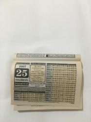 25 HAZİRAN 2007-TAKVİM YAPRAĞI-DOĞUM GÜNÜ HEDİYESİ-İNKA TAKVİMİ