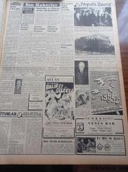 Vatan Gazetesi - 11 Ocak 1954 - Orta Doğu Mevzii Savunma Paktı Kurulacak -  Aziz Mısri Rusya Mısır'a Yardım Edecek Diyor - Millet Partisinin Eski Başkanı Hikmet Bayur Millet Partisinin İçyüzüne Dair İfşaatta Bulundu - Büyük Bir Anket Açıyoruz Seçimde Reyinizi Hangi Partiye Vereceksiniz - Nihat Erim İçin Tahkikat Açılacak - Verem Savaş Haftası Dün Başladı - Berlin Konferansının Yeri Tayin Edilemiyor - Göç Yolları Tıkadı Yazan İlhan Engin Yazı Dizisi - Ölçü Aletleri Nizamnamesi Değiştirildi - Şehir Tiyatrosu - Fotoğraflarla Haberler - Türk Filmi Balıkçı Güzeli Atlas Sinemasında - Cüneyt Gökçer - Ayten Çankaya - Renan Fosforoğlu - Cem Kurt Çizen Bedri Koraman - Yeni Türk Filmi Aramızda Yaşayamazsın - Veba Yazan Albert Camus Yazı Dizisi - Kraliçe Elizabeth'i Ölümle Tehdit Eden Bir Mektup - Basketbol Teşvik Turnuvasını Galatasaray Kazandı - Vefa Adalet'i Mağlup Etti - Good Year Lastikleri - Çapamarka