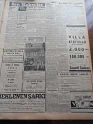 Vatan Gazetesi - 17 Ocak 1954 - İsmet İnönü Bu Sinirli Havayı Yatıştıracağız Dedi - Celal Bayar'ın Amerika'yı Ziyareti Bir Merhale Sayılıyor - Amerikalı İktisatçı Thornburg Müşkülleri Yeneceksiniz Dedi - Ucuzluk Kralı Migros Teşkilatı Kurucusu Duttweiler Bugün Geliyor - Almanya'ya Pilotsuz Uçak Gönderilecek - Dumlupınar Şehitlerine İthaf Edilen Film Kahraman Denizciler İpek Sinemasında - Turgut Özatay - Göç Yolları Tıkadı Yazan İlhan Engin Yazı Dizisi - Komünizm Propagandasının Sanık Filmcilerin Duruşması - Cemil Filimer - Fidyasa Ait Heykel - Marilyn Monroe'nun Kocası Aforoz Edildi- Vatan Seçim Anketi - Broadway'e Gidecek Alman Yıldızı Hildegard Knef - Arı Unları - Nasıl Zengin Oldular Yazı Dizisi - Hasan Derman Çıraklıkla Hayata Atılmıştı - Dilber Sanatkar Nevin Aypar Puro Tuvalet Sabunları Kullanıyorum Diyor - Zeki Müren Siemens İnkılap Yaratan Bir Radyodur Dedi