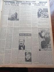 Vatan Gazetesi - 17 Ocak 1954 - İsmet İnönü Bu Sinirli Havayı Yatıştıracağız Dedi - Celal Bayar'ın Amerika'yı Ziyareti Bir Merhale Sayılıyor - Amerikalı İktisatçı Thornburg Müşkülleri Yeneceksiniz Dedi - Ucuzluk Kralı Migros Teşkilatı Kurucusu Duttweiler Bugün Geliyor - Almanya'ya Pilotsuz Uçak Gönderilecek - Dumlupınar Şehitlerine İthaf Edilen Film Kahraman Denizciler İpek Sinemasında - Turgut Özatay - Göç Yolları Tıkadı Yazan İlhan Engin Yazı Dizisi - Komünizm Propagandasının Sanık Filmcilerin Duruşması - Cemil Filimer - Fidyasa Ait Heykel - Marilyn Monroe'nun Kocası Aforoz Edildi- Vatan Seçim Anketi - Broadway'e Gidecek Alman Yıldızı Hildegard Knef - Arı Unları - Nasıl Zengin Oldular Yazı Dizisi - Hasan Derman Çıraklıkla Hayata Atılmıştı - Dilber Sanatkar Nevin Aypar Puro Tuvalet Sabunları Kullanıyorum Diyor - Zeki Müren Siemens İnkılap Yaratan Bir Radyodur Dedi