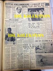 GÜNLÜK SPOR GAZETESİ - 17 KASIM 1957 - BEYKOZSPOR, TAKSİMSPOR - MUVAKKAR EKREM TALU - GALATASARAY 10 - ANADOLU - BASKETBOL MAÇ SONUÇLARI - İ. ÖMER KÜNTAY - ELEKTRİK KULÜBÜ - BEŞİKTAŞ 1 - 0 GENÇLERBİRLİĞİ - DEMİRSPOR 2 - 1 YÜNPAMUK - CAROL DAY - KLOROFİL RADYOLİN REKLAMI - FAY TEMİZLEYİCİ REKLAMI, NECİP AKAR