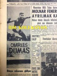 GÜNLÜK SPOR GAZETESİ - 20 KASIM 1957 - MİLLİ TAKIM NAMZETLERİ ADALET'İ EZDİLER 8-0 - AYKAÇ ŞİKAYETÇİ, SZEKELLY MEMNUN - CHARLES DUMAS - BASKET MİLLİ TAKIMIMIZ - ALTAN ÜNAL - İSVEÇ 200 METRE REKORU - BRÜKSEL KIR KOŞUSUNU YUGOSLAV MİHALİÇ KAZANDI - CAROL DAY - İZMİR LİGLERİ TEHİR EDİLDİ - FAY TEMİZLEYİCİ REKLAMI, NECİP AKAR - OPON REKLAMI - YAPI VE KREDİ BANKASI REKLAMI