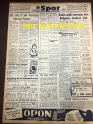GÜNLÜK SPOR GAZETESİ - 20 KASIM 1957 - MİLLİ TAKIM NAMZETLERİ ADALET'İ EZDİLER 8-0 - AYKAÇ ŞİKAYETÇİ, SZEKELLY MEMNUN - CHARLES DUMAS - BASKET MİLLİ TAKIMIMIZ - ALTAN ÜNAL - İSVEÇ 200 METRE REKORU - BRÜKSEL KIR KOŞUSUNU YUGOSLAV MİHALİÇ KAZANDI - CAROL DAY - İZMİR LİGLERİ TEHİR EDİLDİ - FAY TEMİZLEYİCİ REKLAMI, NECİP AKAR - OPON REKLAMI - YAPI VE KREDİ BANKASI REKLAMI
