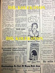 GÜNLÜK SPOR GAZETESİ - 20 KASIM 1957 - MİLLİ TAKIM NAMZETLERİ ADALET'İ EZDİLER 8-0 - AYKAÇ ŞİKAYETÇİ, SZEKELLY MEMNUN - CHARLES DUMAS - BASKET MİLLİ TAKIMIMIZ - ALTAN ÜNAL - İSVEÇ 200 METRE REKORU - BRÜKSEL KIR KOŞUSUNU YUGOSLAV MİHALİÇ KAZANDI - CAROL DAY - İZMİR LİGLERİ TEHİR EDİLDİ - FAY TEMİZLEYİCİ REKLAMI, NECİP AKAR - OPON REKLAMI - YAPI VE KREDİ BANKASI REKLAMI