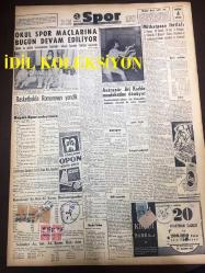 GÜNLÜK SPOR GAZETESİ - 27 KASIM 1957 - FEDERASYON KARMALARI BASKETBOL MAÇINDA ROMANYA'YI 78-69 YENDİK - MİTHATPAŞA STADI İHTİLAFI BÜYÜYOR - LEFTER İYİLEŞTİ - ATAMAN MÜDÜR OLUYOR - 1957 ÇİN ATLETİZMİ - CAROL DAY - LILLE KIR KOŞUSU MİHALİÇ - GÜVENSPOR LİDER OLDU - SUAT MAMAT - SİLAHLI KUVVETLE GÜREŞ ŞAMPİYONASI - OKUL SPOR MAÇLARI - OPON REKLAMI - FAY TEMİZLEYİCİ REKLAMI, NECİP AKAR - YAPI VE KREDİ BANKASI REKLAMI - ANTRENÖR JİRİ KORBLE