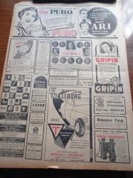 Cumhuriyet Gazetesi - 7 Aralık 1952 - Hükümet İrticaa Karşı Sesini Yükseltti - Başbakan Adnan Menderes Memlekette Vicdan Hürriyetine Tecavüz Kimsenin Haddi Değildir - Esrar Ticareti Yapan Bir Şebeke - Hitler'in Gözde Arkadaşı Hess'in Karısı Kitap Yazdı - Beşiktaş Etnikos'u 2 0 Yendi - 1953 Yılı Bütçe Kanunu - Ankara'da Bir Kanser Müessesi Kuruluyor - Cumhurbaşkanı Celal Bayar'ın Rami Göçmenevleri Ziyareti - General Eisenhower Kore Siyasetini Hazırlıyor - Kore'den Gelecek Yedek Subaylarımız - Eski Başbakanlardan Şükrü Saraçoğlu'nun Evi Soyuldu - Ericsson Elektrik Sayaçları - Radyolin Diş Macunu - Suçlu Benim Filmi Pek Yakında - Sadri Alışık - Feridun Çölgeçen - Galatasaray İzmir'de Galip - Şişli Tünel Tramvayları Yarın Kaldırılıyor - Arı Bisküvileri - Puro Tuvalet Sabunları - Hamiyet Yüceses Taksim Kristal'de - Nacar Saatleri - İsolan Dürbünleri