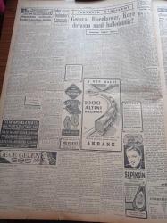 Cumhuriyet Gazetesi - 17 Aralık 1952 - Başbakan Adnan Menderes Demokrat Parti Grubunda Demeci - Demokrat Parti'nin Anayasa Diline Dair Verdiği Karar - Akdeniz Komutanı Mounttabatten Oldu - 20 Yaşındaki Bir Kız Erkek Oldu -  Meclise Verilen Bir Kanun Teklifi Karşılama Ve Uğurlama Kaldırılmali- General Eisenhower Kore Davasını Nasıl Halledebilir - Fransız Komedi Tiyatrosu Geliyor - Bursa'da Belediyenin Köpek Zehirleyicisi Bir Adam Öldürdü - Fatih Kupası Koşuları - Alkazar Sineması - Seyahat Notları Haway- Çapamarka - Movado Saatleri - Milli Piyango - Muhtar Seçimleri Tehir Ediliyor - Magic Chef 1953 Tipi Gaz Sobaları - Gripin - General Electric Ampulü