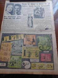 Cumhuriyet  Pazar Gazetesi - 21 Aralık 1952 - Hadiselerden İlhamlar Bir Kan Davası - Kat Mülkiyeti Ve Faydaları İle Mazhurları - Şehirden Röportajlar - İstanbul Oyuncak Tufanı Altında - Haftanın Şakaları Kınalı Zehra Yazan Burhan Felek Settar Körmükçü Lüküs Hayat Filminde Sezer Sezinle - Münevver Coşkunla Mahir Özerdem Deli Filminde - En Kuvvetli Dram Yıldızı Julia Adams - Ann Sheridan Kırkına Bastı - 1953 Yılbaşı Hazırlıkları - Kadın Ev Moda - Kadın Katiller 3 Yazı Dizisi - Feyyaz Tokar - Nezleye Çare Bulmak İçin Yeni Denemelere Girişiliyor - Habeş Güzeli Prenses Desta - Gisele Pascal Ve Uğruna Tahtını Feda Edecek Olan Prens Rainieri