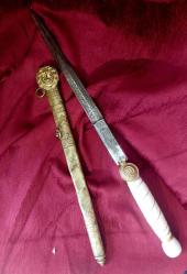 Antika - MEÇ, Denizci Subay Meçi,  Kabze onarım görmüş,  haliyle.. Dekorluk.. - kitantik - kitaLog