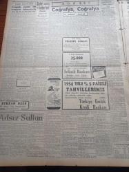 Cumhuriyet Gazetesi - 14 Ağustos 1954 - Avrupa Ordusunun Akıbeti Belli Oluyor - Demokrat Partideki Tasfiye Hareketi Devam Ediyor - Cumhurreisi Celal Bayar Ayın 28'inde Yugoslavya'ya Gidiyor - Amerikan Senatosunun Kızıllara Dair Kararı - Galata Köprüsünün Tamiri Tamamlandı - Japon İmparatoru Hirohito'ya Suikast Teşebbüsü - Portekizle Hindistan Arasındaki Gerginlik - Güreşçi Celal Atiğin Kahvesinde Bir Adam Öldürüldü - Film Yıldızı Neriman Köksal Puro Tuvalet Sabunları Kullanıyorum Diyor - Yunus Nadi Mükâfatı - İstanbul Enternasyonal Tenis Turnuvası - İstanbul'un Kok Kömür İhtiyacı Temin Edildi - Napoleon'un Piç Olduğu İddiası Fransa'da Hararetli Tartışmalara Yol Açıyor - Resimli Romanımız Ecel Gemisi - Hollywood'un En Güzel Kızı Dolores Dorn - Çifte Kuvvetli Yeni Mobilgas - Hamiyet Yüceses - İsmail Dümbüllü - Sabite Tur Gülerman - At Yarışları - Krem Pertev - Altın Evler - Sadeddin Kaynak Jubilesinde Saime Sinan'ı Da Dinleyeceksiniz - Lion Mağazası