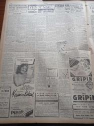 Cumhuriyet Gazetesi - 14 Ağustos 1954 - Avrupa Ordusunun Akıbeti Belli Oluyor - Demokrat Partideki Tasfiye Hareketi Devam Ediyor - Cumhurreisi Celal Bayar Ayın 28'inde Yugoslavya'ya Gidiyor - Amerikan Senatosunun Kızıllara Dair Kararı - Galata Köprüsünün Tamiri Tamamlandı - Japon İmparatoru Hirohito'ya Suikast Teşebbüsü - Portekizle Hindistan Arasındaki Gerginlik - Güreşçi Celal Atiğin Kahvesinde Bir Adam Öldürüldü - Film Yıldızı Neriman Köksal Puro Tuvalet Sabunları Kullanıyorum Diyor - Yunus Nadi Mükâfatı - İstanbul Enternasyonal Tenis Turnuvası - İstanbul'un Kok Kömür İhtiyacı Temin Edildi - Napoleon'un Piç Olduğu İddiası Fransa'da Hararetli Tartışmalara Yol Açıyor - Resimli Romanımız Ecel Gemisi - Hollywood'un En Güzel Kızı Dolores Dorn - Çifte Kuvvetli Yeni Mobilgas - Hamiyet Yüceses - İsmail Dümbüllü - Sabite Tur Gülerman - At Yarışları - Krem Pertev - Altın Evler - Sadeddin Kaynak Jubilesinde Saime Sinan'ı Da Dinleyeceksiniz - Lion Mağazası
