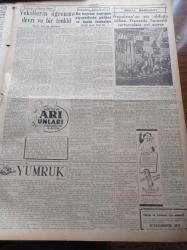 Cumhuriyet Gazetesi - 14 Ağustos 1954 - Avrupa Ordusunun Akıbeti Belli Oluyor - Demokrat Partideki Tasfiye Hareketi Devam Ediyor - Cumhurreisi Celal Bayar Ayın 28'inde Yugoslavya'ya Gidiyor - Amerikan Senatosunun Kızıllara Dair Kararı - Galata Köprüsünün Tamiri Tamamlandı - Japon İmparatoru Hirohito'ya Suikast Teşebbüsü - Portekizle Hindistan Arasındaki Gerginlik - Güreşçi Celal Atiğin Kahvesinde Bir Adam Öldürüldü - Film Yıldızı Neriman Köksal Puro Tuvalet Sabunları Kullanıyorum Diyor - Yunus Nadi Mükâfatı - İstanbul Enternasyonal Tenis Turnuvası - İstanbul'un Kok Kömür İhtiyacı Temin Edildi - Napoleon'un Piç Olduğu İddiası Fransa'da Hararetli Tartışmalara Yol Açıyor - Resimli Romanımız Ecel Gemisi - Hollywood'un En Güzel Kızı Dolores Dorn - Çifte Kuvvetli Yeni Mobilgas - Hamiyet Yüceses - İsmail Dümbüllü - Sabite Tur Gülerman - At Yarışları - Krem Pertev - Altın Evler - Sadeddin Kaynak Jubilesinde Saime Sinan'ı Da Dinleyeceksiniz - Lion Mağazası