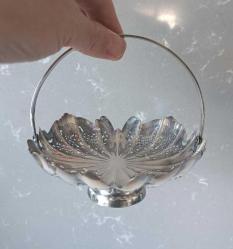 Antika Gümüş Kaplama Ajurlu Mini şekerlik Portekiz