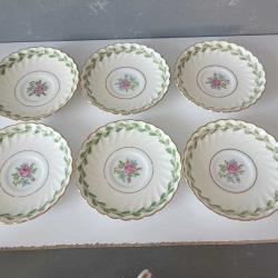 Antika  1800 lerin Sonu El Boyama MİNTON ENGLAND 6 adet Kahve Fincanı Takımı İngiltere