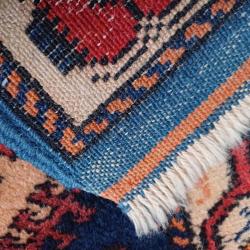 El Dokuma Yörük Halı ,Göbek motifli, 6 m2 vintage