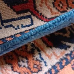 El Dokuma Yörük Halı ,Göbek motifli, 6 m2 vintage