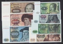 ALMANYA 1980 YILI 7 ADET LOT  ÖZEL BİR FİRMA TARAFINDAN YAPILMIŞ (KUŞE KAĞIT) 5 -10-20-50-100-500-1000 MARK GÜZEL BİR BASKI - ORJİNAL PARA DEĞİLDİR (D-63)